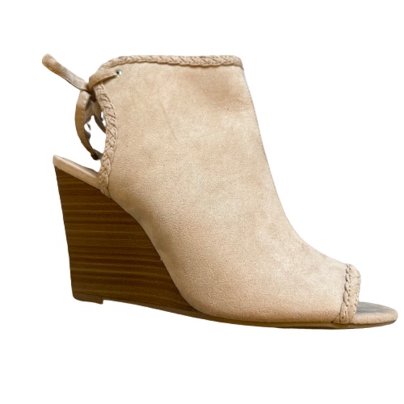 LC LAUREN CONRAD Bergenia Boots Lace Up Size Zip Bohemian Nude Tan Size 8 - Picture 2 of 9